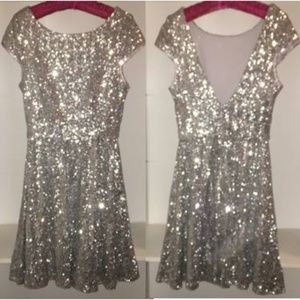 CUTE and SEXY Silver Sequin Dress size 11